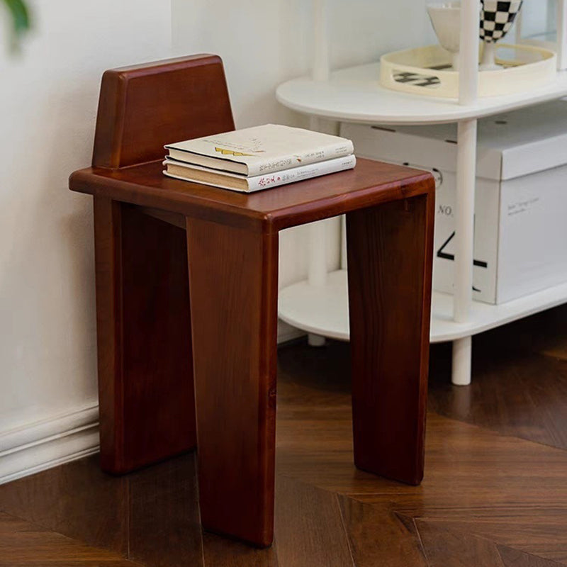 Handcrafted Traditional French Solid Wood Square Low Stool for Bedroom, Living Room & Dining Room