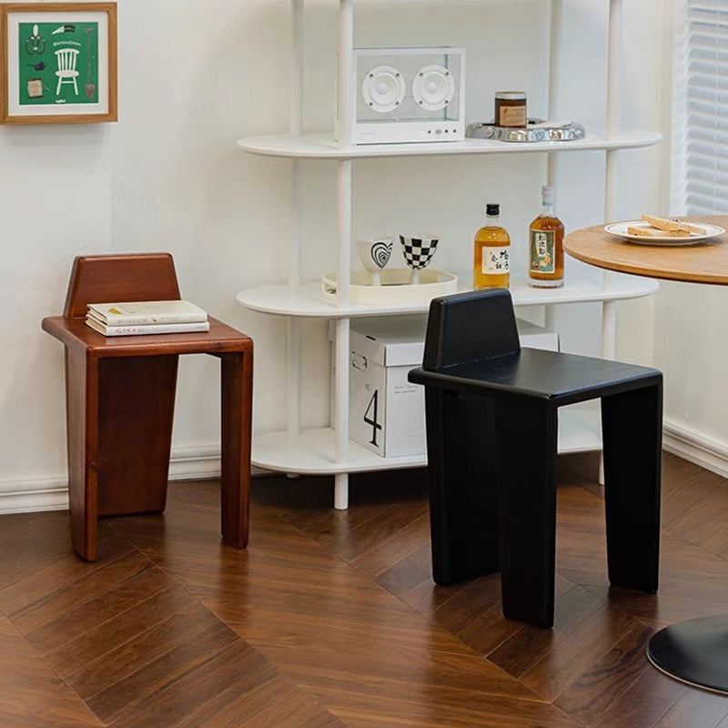 Handcrafted Traditional French Solid Wood Square Low Stool for Bedroom, Living Room & Dining Room