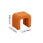 Contemporary Scandinavian Round-Arch Vanity Stool — Solid Wood & Plywood, Leather Upholstered Seat with Sponge Cushion, Backless & Armless for Bedroom