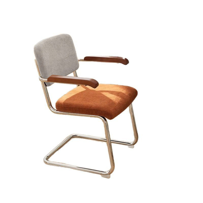 Traditional Vintage Ergonomics Lune Flannelette Iron Solid Wood Sponge Desk Chair Backrest Armrest For Home Office