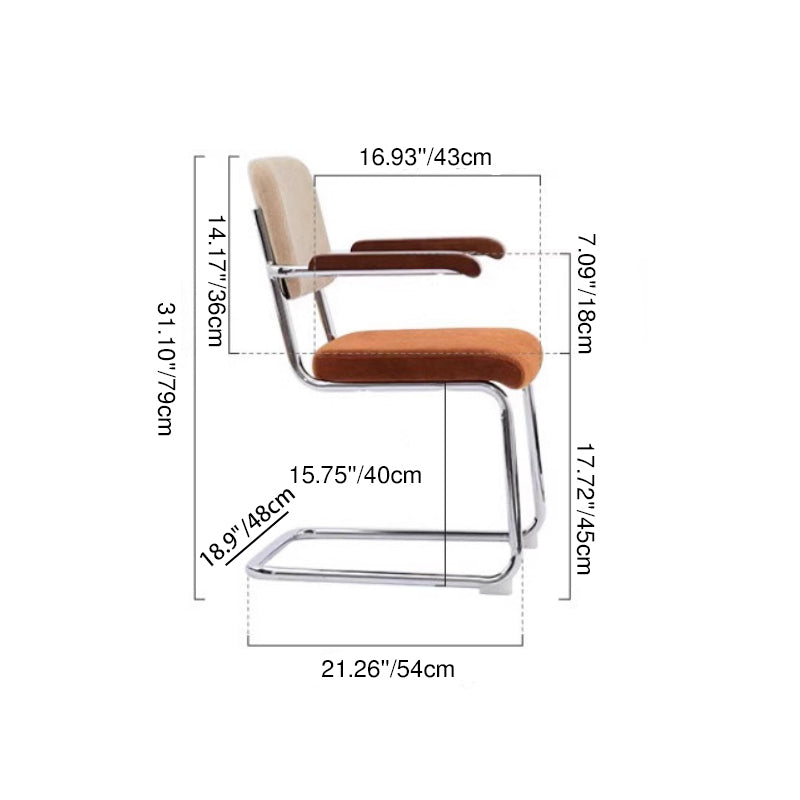 Traditional Vintage Ergonomics Lune Flannelette Iron Solid Wood Sponge Desk Chair Backrest Armrest For Home Office