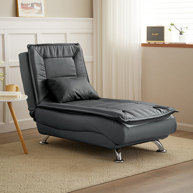 Contemporary Luxury Armless Recliner with Solid Wood Frame – Adjustable Backrest, Plush Sherpa Fabric, Sponge Cushion, Long-Strip Design for Living Room & Bedroom