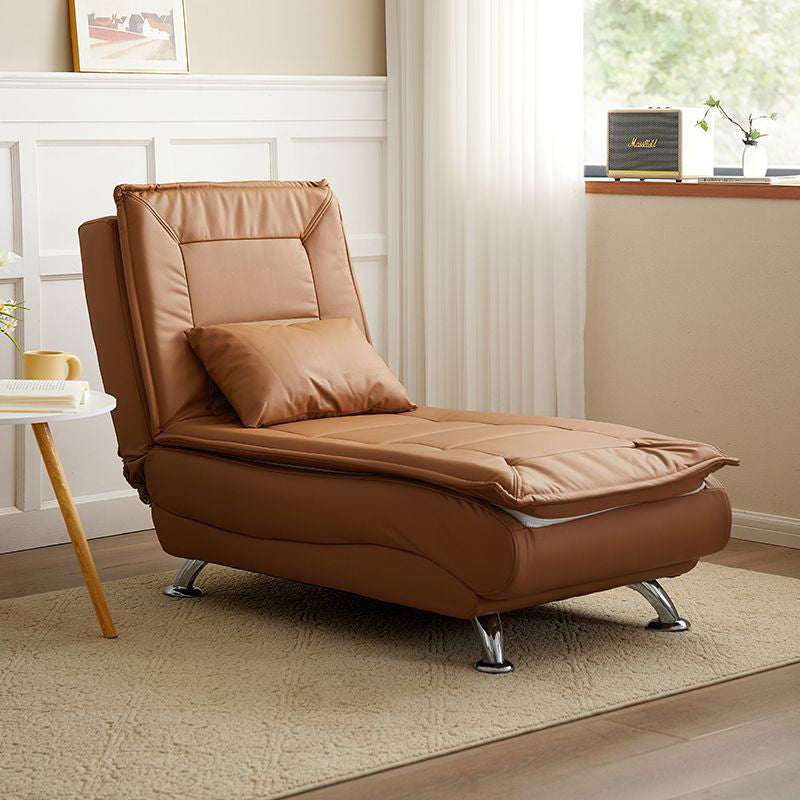 Contemporary Luxury Armless Recliner with Solid Wood Frame – Adjustable Backrest, Plush Sherpa Fabric, Sponge Cushion, Long-Strip Design for Living Room & Bedroom