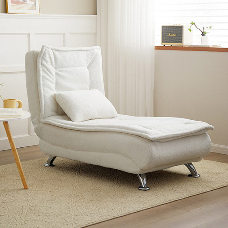 Contemporary Luxury Armless Recliner with Solid Wood Frame – Adjustable Backrest, Plush Sherpa Fabric, Sponge Cushion, Long-Strip Design for Living Room & Bedroom