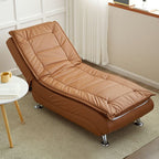 Sillón reclinable contemporáneo de lujo sin brazos con estructura de madera maciza – Respaldo ajustable, tejido sherpa de felpa, cojín de esponja, diseño de tira larga para sala de estar y dormitorio