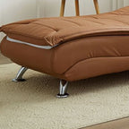 Sillón reclinable contemporáneo de lujo sin brazos con estructura de madera maciza – Respaldo ajustable, tejido sherpa de felpa, cojín de esponja, diseño de tira larga para sala de estar y dormitorio