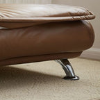 Sillón reclinable contemporáneo de lujo sin brazos con estructura de madera maciza – Respaldo ajustable, tejido sherpa de felpa, cojín de esponja, diseño de tira larga para sala de estar y dormitorio