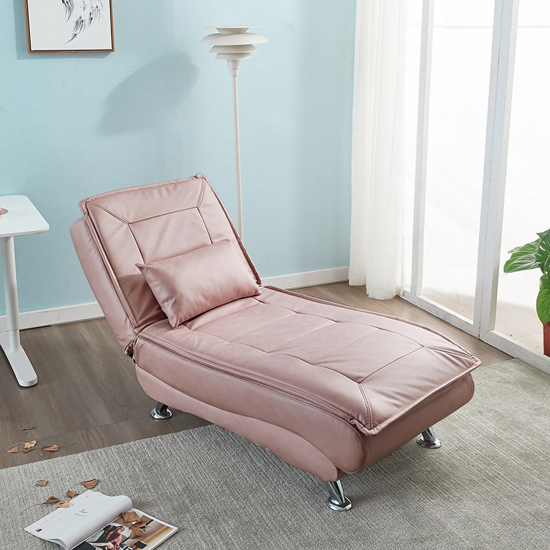 Contemporary Luxury Armless Recliner with Solid Wood Frame – Adjustable Backrest, Plush Sherpa Fabric, Sponge Cushion, Long-Strip Design for Living Room & Bedroom