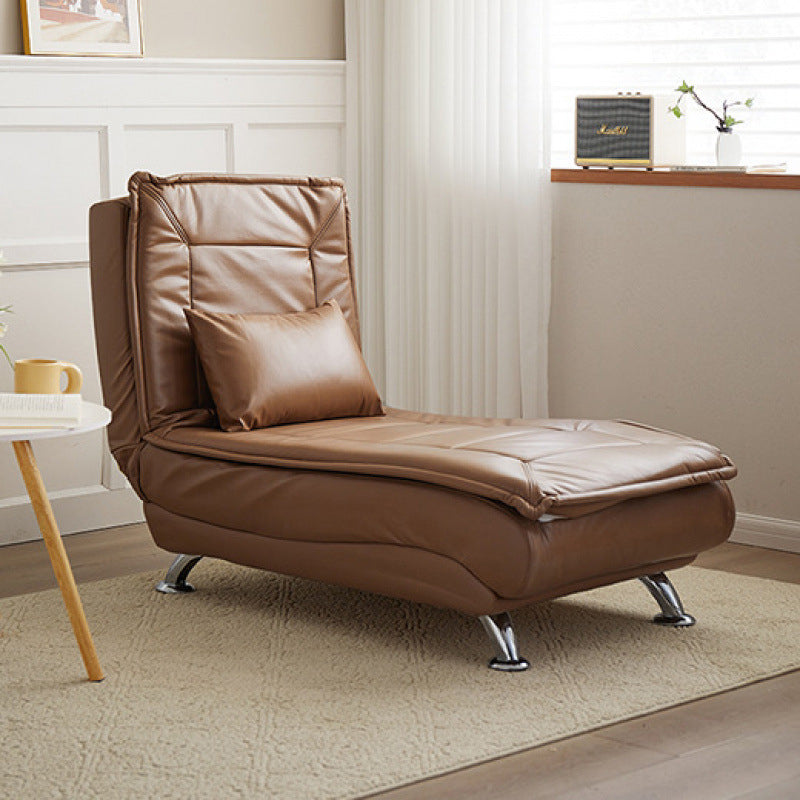 Contemporary Luxury Armless Recliner with Solid Wood Frame – Adjustable Backrest, Plush Sherpa Fabric, Sponge Cushion, Long-Strip Design for Living Room & Bedroom