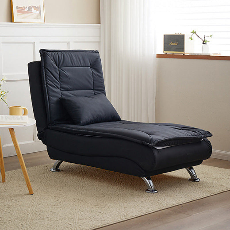 Contemporary Luxury Armless Recliner with Solid Wood Frame – Adjustable Backrest, Plush Sherpa Fabric, Sponge Cushion, Long-Strip Design for Living Room & Bedroom