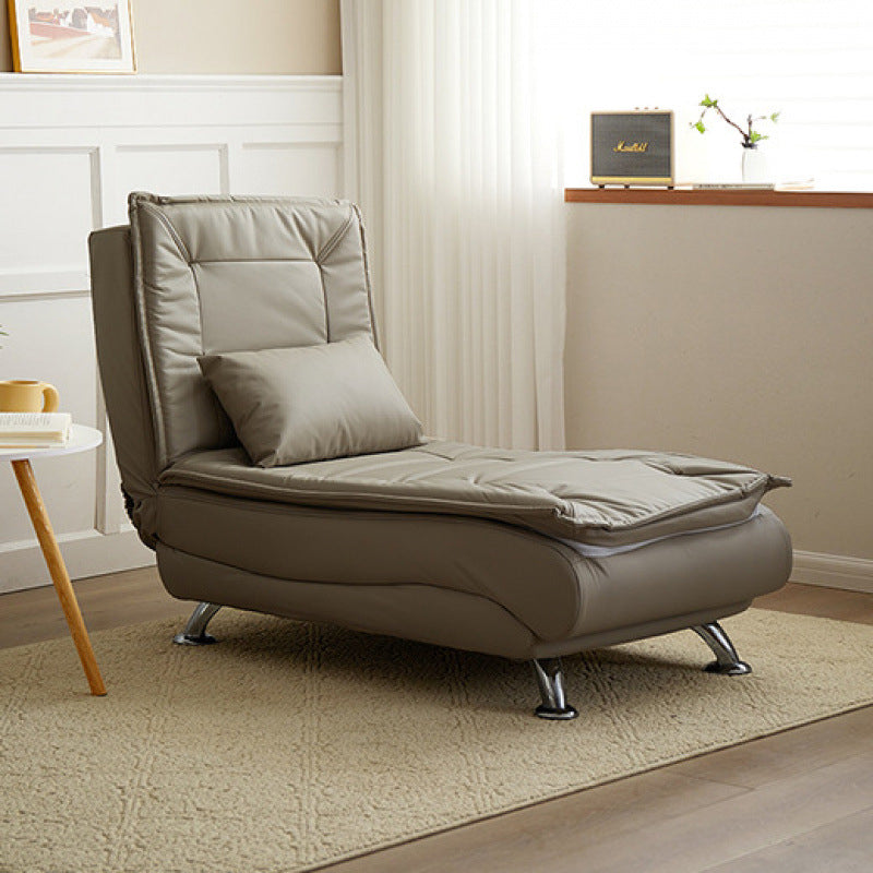 Contemporary Luxury Armless Recliner with Solid Wood Frame – Adjustable Backrest, Plush Sherpa Fabric, Sponge Cushion, Long-Strip Design for Living Room & Bedroom