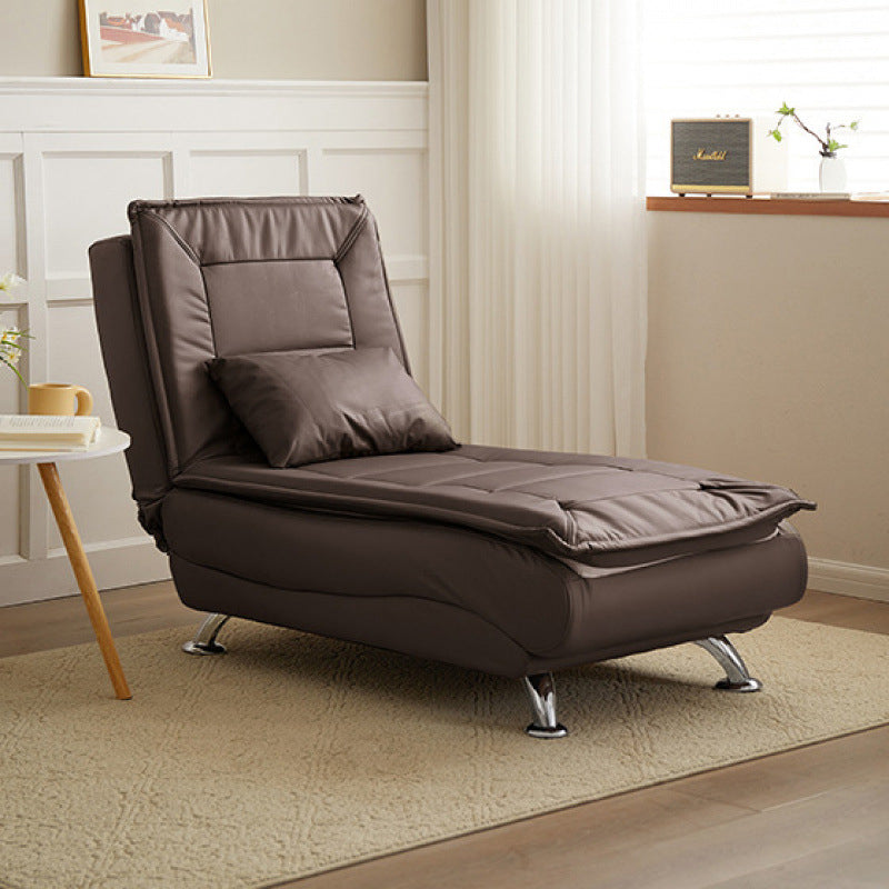 Contemporary Luxury Armless Recliner with Solid Wood Frame – Adjustable Backrest, Plush Sherpa Fabric, Sponge Cushion, Long-Strip Design for Living Room & Bedroom