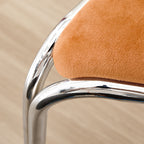 Contemporary Flannelette-Top Stainless Steel Stackable Triangle Stool, Low, Backless & Armless for Living Room