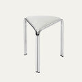 Contemporary Flannelette-Top Stainless Steel Stackable Triangle Stool, Low, Backless & Armless for Living Room