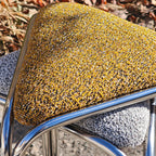 Contemporary Flannelette-Top Stainless Steel Stackable Triangle Stool, Low, Backless & Armless for Living Room