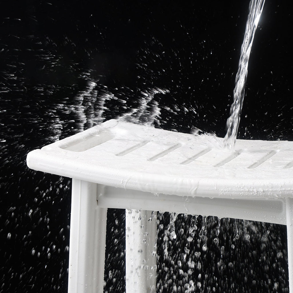 Taburete bajo moderno minimalista curvo rectangular de HDPE impermeable - Sin respaldo ni reposabrazos para baño