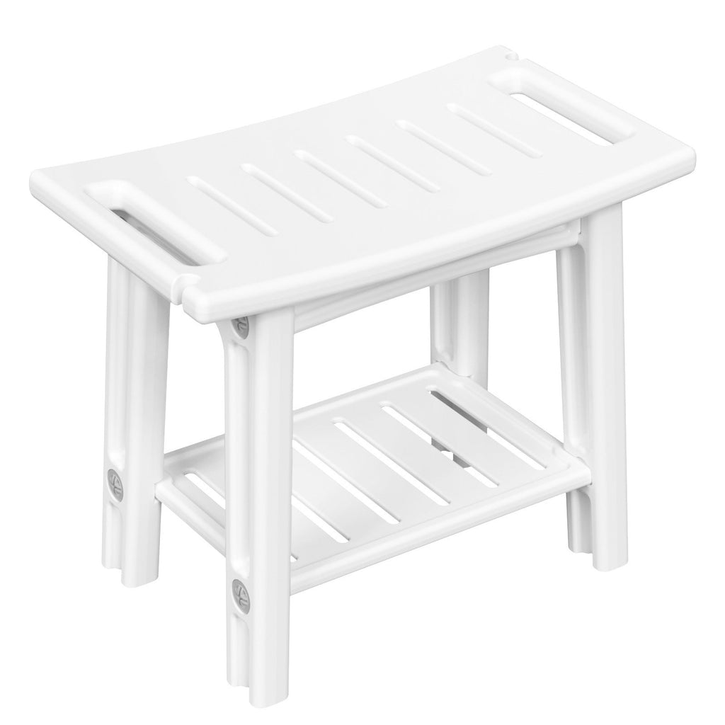 Taburete bajo moderno minimalista curvo rectangular de HDPE impermeable - Sin respaldo ni reposabrazos para baño