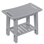 Taburete bajo moderno minimalista curvo rectangular de HDPE impermeable - Sin respaldo ni reposabrazos para baño