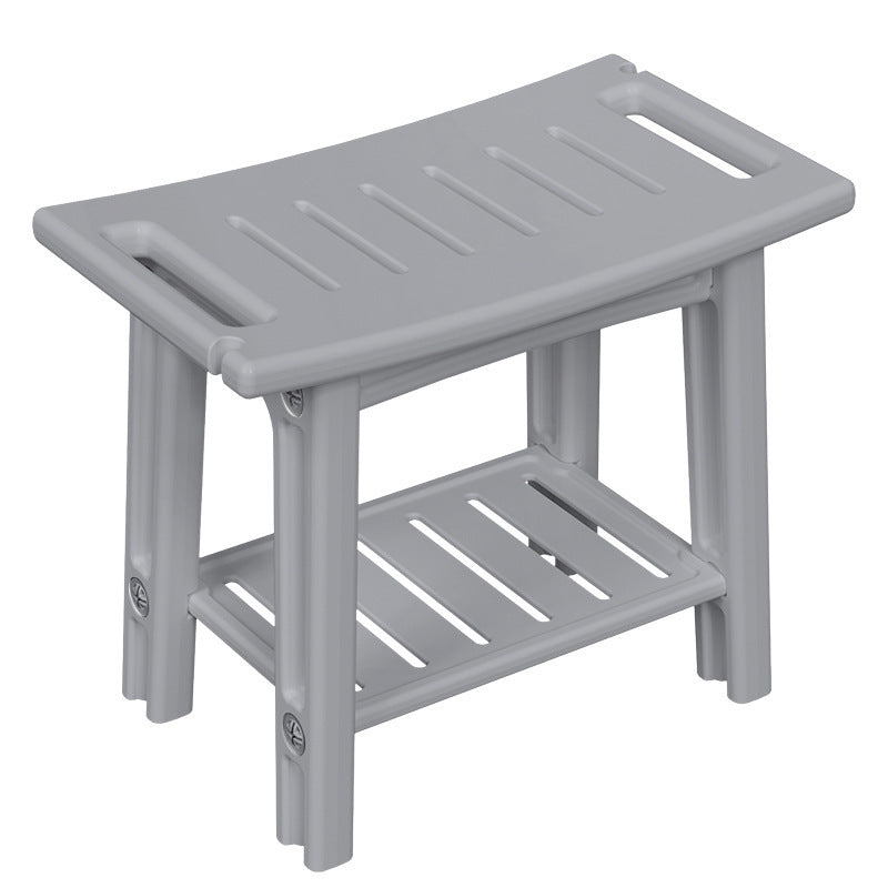 Taburete bajo moderno minimalista curvo rectangular de HDPE impermeable - Sin respaldo ni reposabrazos para baño