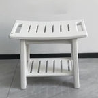 Taburete bajo moderno minimalista curvo rectangular de HDPE impermeable - Sin respaldo ni reposabrazos para baño