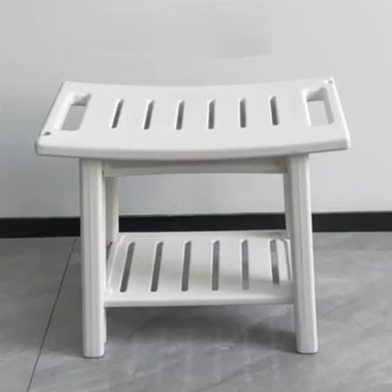 Taburete bajo moderno minimalista curvo rectangular de HDPE impermeable - Sin respaldo ni reposabrazos para baño