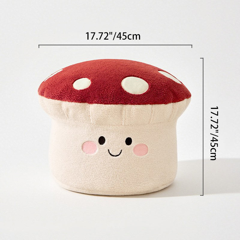 Kids’ Contemporary Cartoon Mushroom Plush Stool – Low, Backless & Armless, EPP Foam, Living Room Accent
