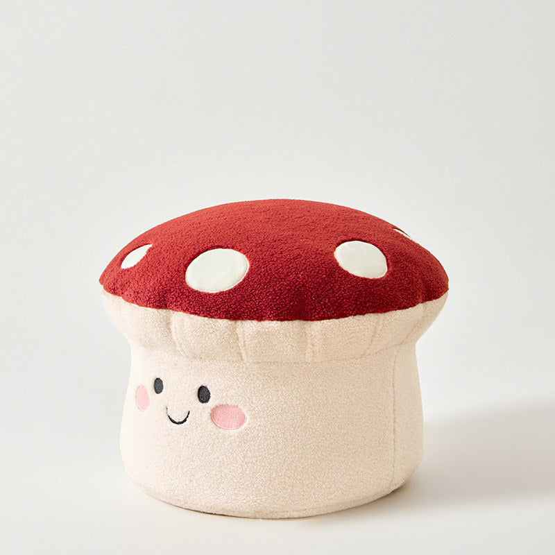 Kids’ Contemporary Cartoon Mushroom Plush Stool – Low, Backless & Armless, EPP Foam, Living Room Accent