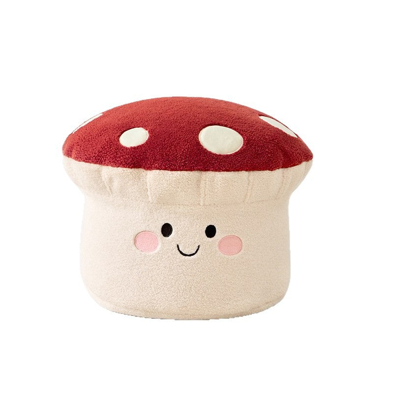 Kids’ Contemporary Cartoon Mushroom Plush Stool – Low, Backless & Armless, EPP Foam, Living Room Accent