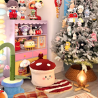 Kids’ Contemporary Cartoon Mushroom Plush Stool – Low, Backless & Armless, EPP Foam, Living Room Accent