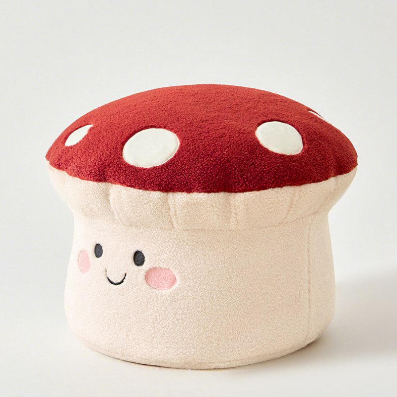 Kids’ Contemporary Cartoon Mushroom Plush Stool – Low, Backless & Armless, EPP Foam, Living Room Accent