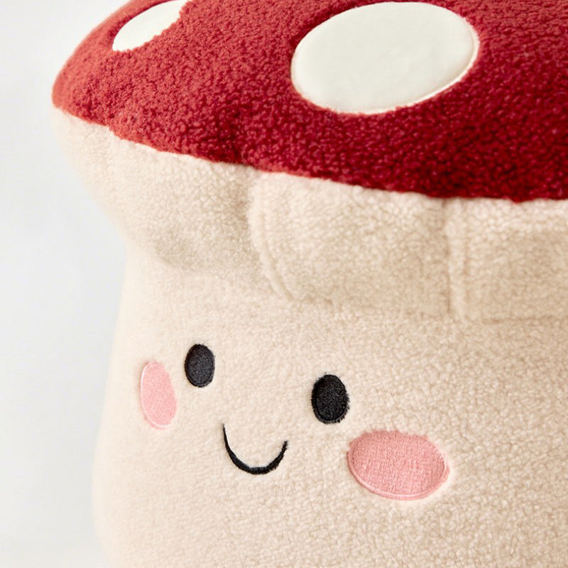 Kids’ Contemporary Cartoon Mushroom Plush Stool – Low, Backless & Armless, EPP Foam, Living Room Accent