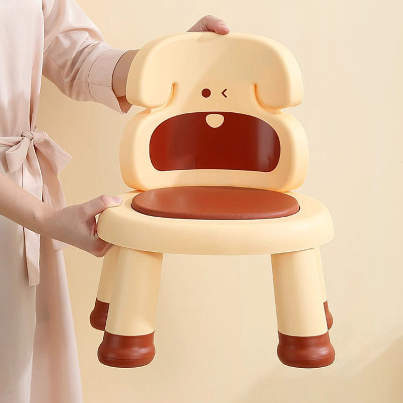 Modern Art Deco Cartoon Dog-Shaped Kids' Low Stool - Armless, Backless, PP Plastic, Living Room Accent