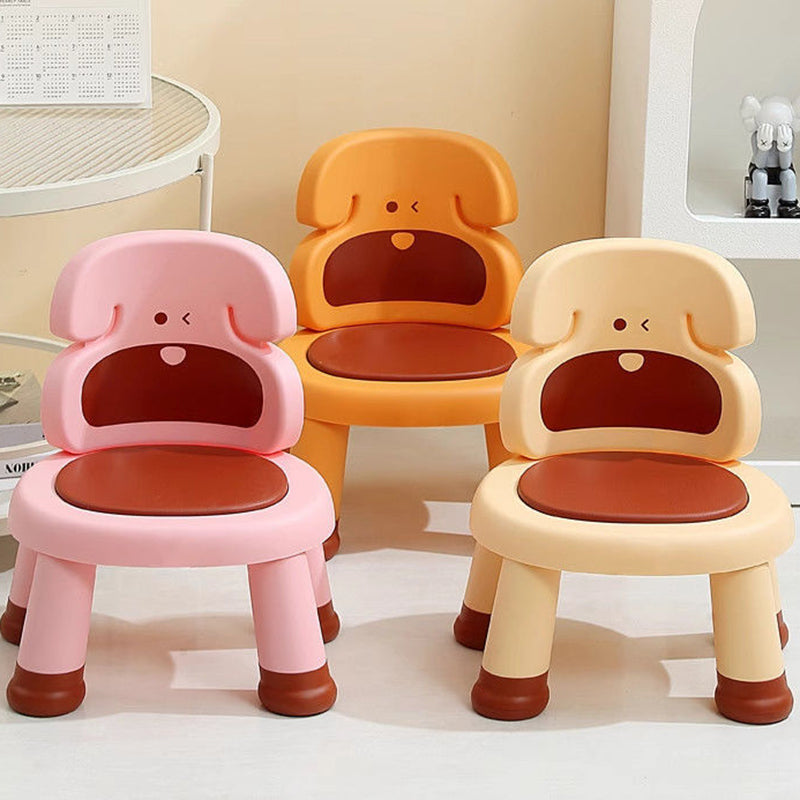 Modern Art Deco Cartoon Dog-Shaped Kids' Low Stool - Armless, Backless, PP Plastic, Living Room Accent