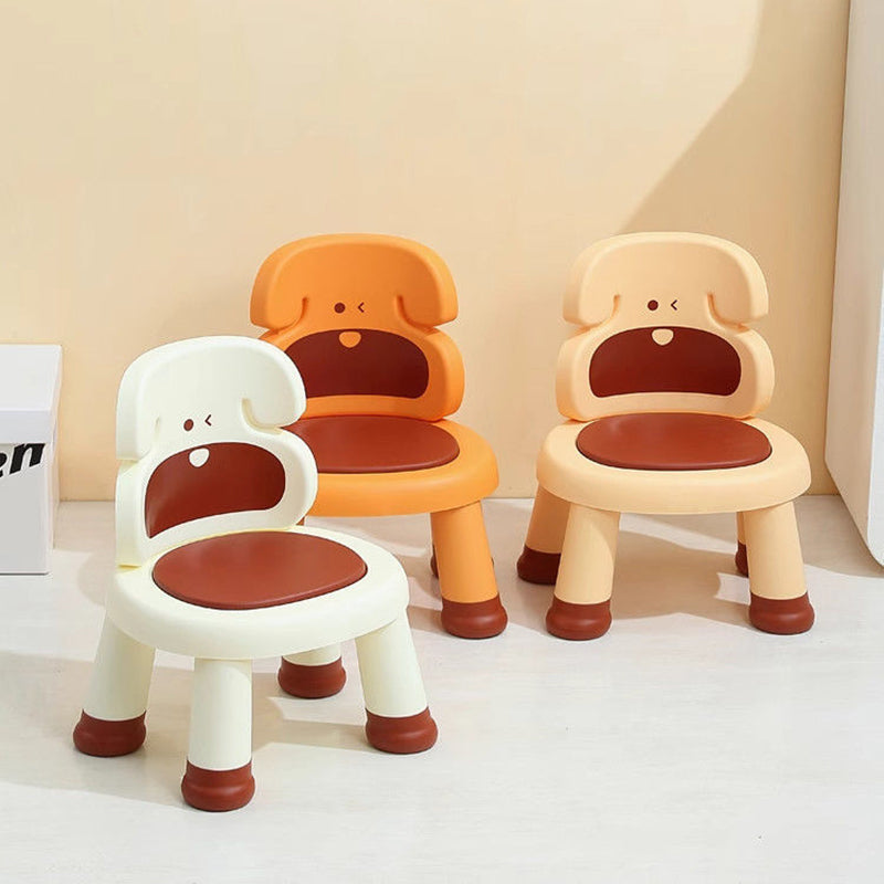 Modern Art Deco Cartoon Dog-Shaped Kids' Low Stool - Armless, Backless, PP Plastic, Living Room Accent