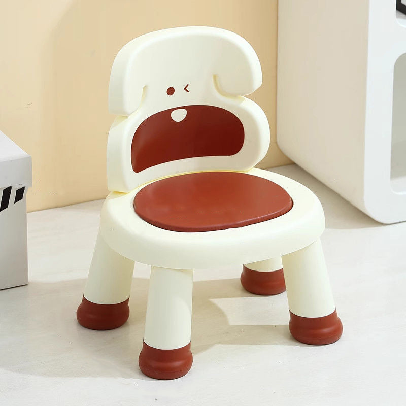 Modern Art Deco Cartoon Dog-Shaped Kids' Low Stool - Armless, Backless, PP Plastic, Living Room Accent