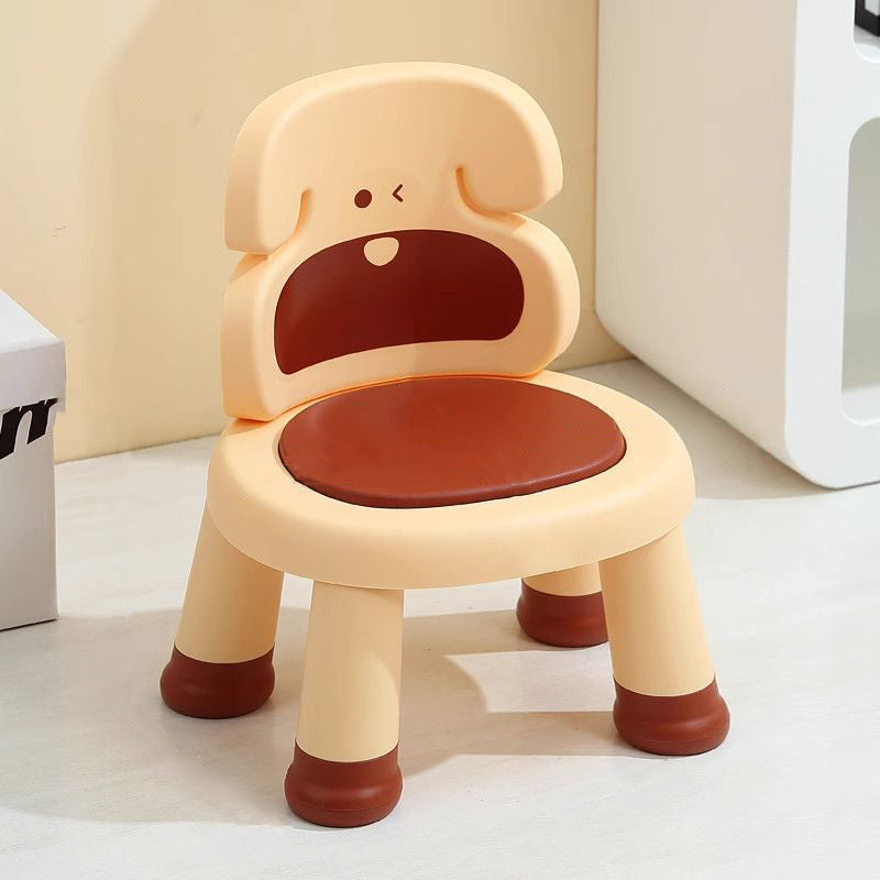 Modern Art Deco Cartoon Dog-Shaped Kids' Low Stool - Armless, Backless, PP Plastic, Living Room Accent