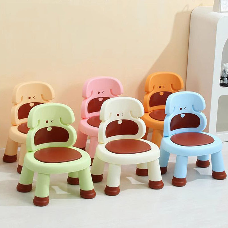 Modern Art Deco Cartoon Dog-Shaped Kids' Low Stool - Armless, Backless, PP Plastic, Living Room Accent