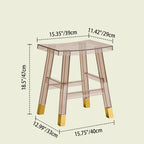 Sleek Modern Minimalist Rectangular PC Plastic Low Stool — Backless & Armless for Hallways & Entryways