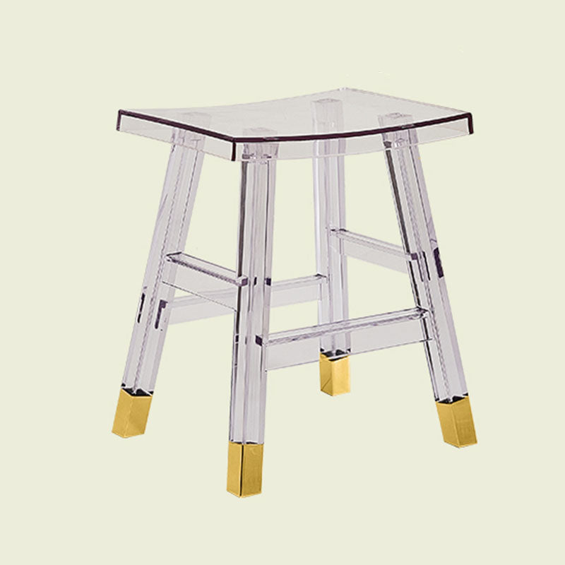 Sleek Modern Minimalist Rectangular PC Plastic Low Stool — Backless & Armless for Hallways & Entryways