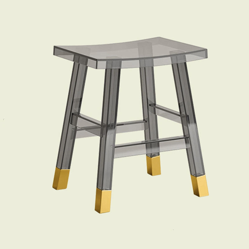 Sleek Modern Minimalist Rectangular PC Plastic Low Stool — Backless & Armless for Hallways & Entryways