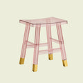 Sleek Modern Minimalist Rectangular PC Plastic Low Stool — Backless & Armless for Hallways & Entryways