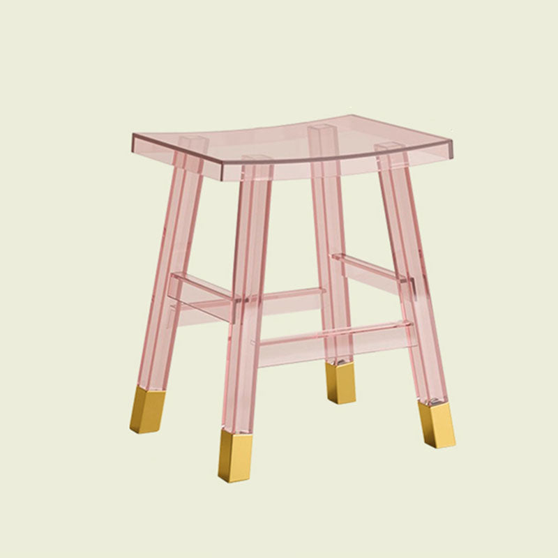 Sleek Modern Minimalist Rectangular PC Plastic Low Stool — Backless & Armless for Hallways & Entryways