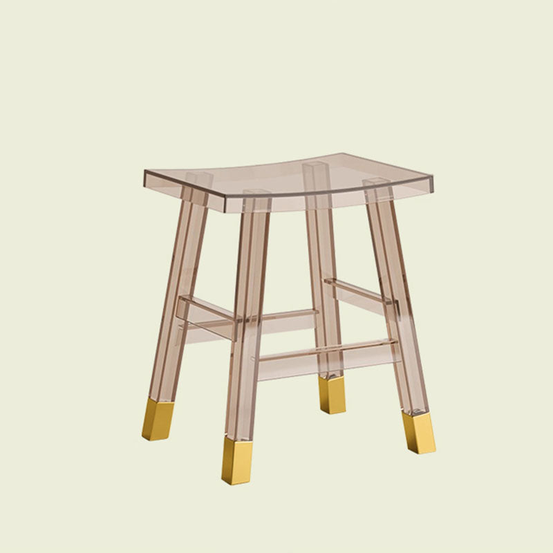 Sleek Modern Minimalist Rectangular PC Plastic Low Stool — Backless & Armless for Hallways & Entryways