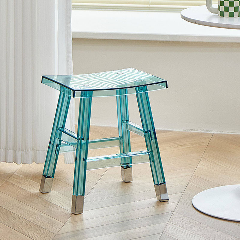 Sleek Modern Minimalist Rectangular PC Plastic Low Stool — Backless & Armless for Hallways & Entryways