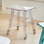 Sleek Modern Minimalist Rectangular PC Plastic Low Stool — Backless & Armless for Hallways & Entryways