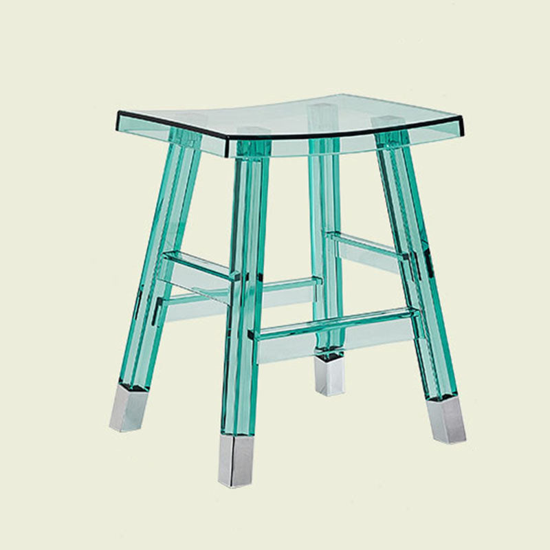 Sleek Modern Minimalist Rectangular PC Plastic Low Stool — Backless & Armless for Hallways & Entryways