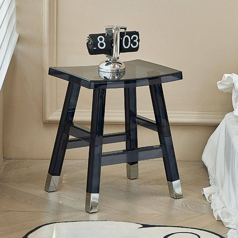 Sleek Modern Minimalist Rectangular PC Plastic Low Stool — Backless & Armless for Hallways & Entryways