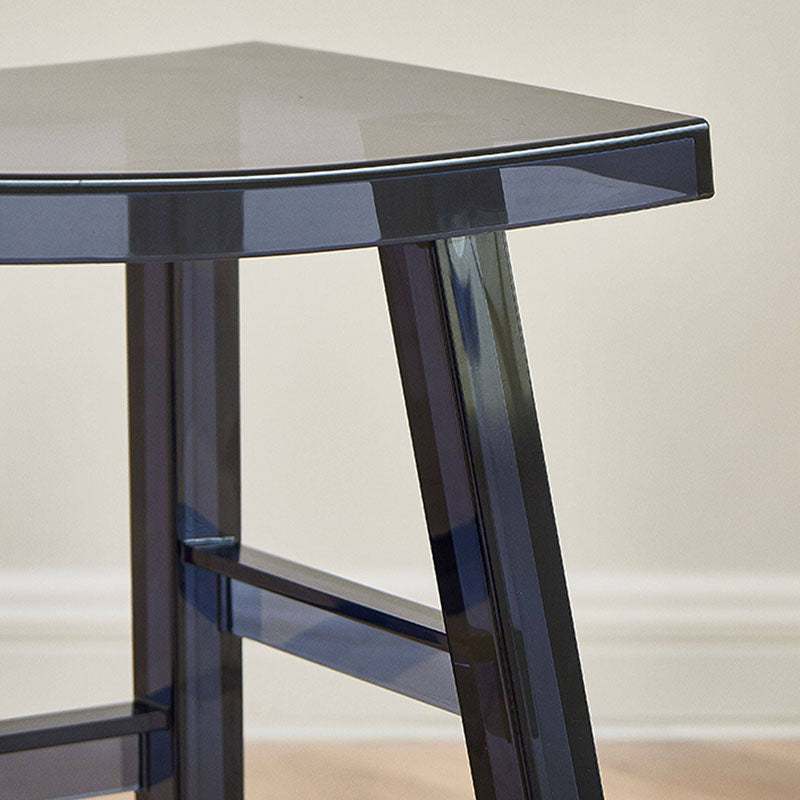 Sleek Modern Minimalist Rectangular PC Plastic Low Stool — Backless & Armless for Hallways & Entryways