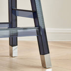 Sleek Modern Minimalist Rectangular PC Plastic Low Stool — Backless & Armless for Hallways & Entryways