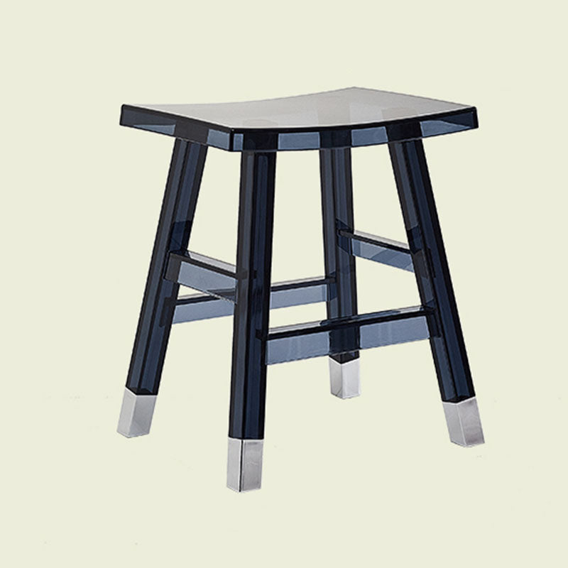 Sleek Modern Minimalist Rectangular PC Plastic Low Stool — Backless & Armless for Hallways & Entryways